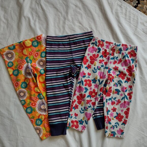 Lot of 3 Baby Girls Long Leggings Pants Carter's Bonnie Jean Hannah Ande… - Picture 1 of 7